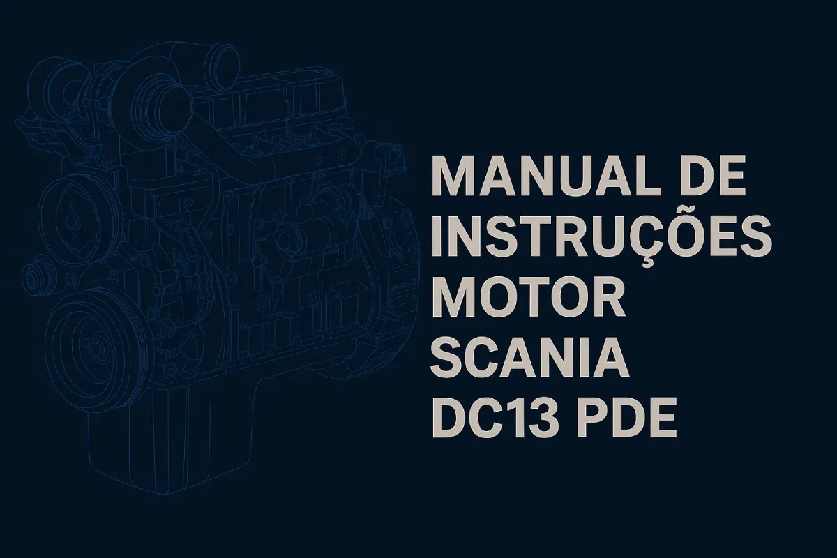 Capa do manual de instruções do motor industrial Scania DC13 PDE em PDF