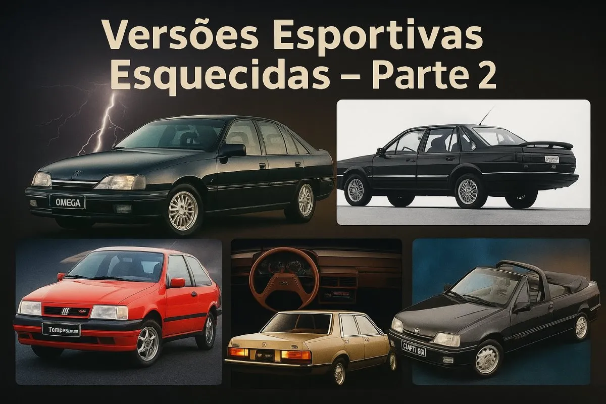 Capa com Kadett GSi Conversível, Tempra Turbo, Santana Executivo, Del Rey Série Ouro e Omega CD 4.1, versões esportivas brasileiras esquecidas