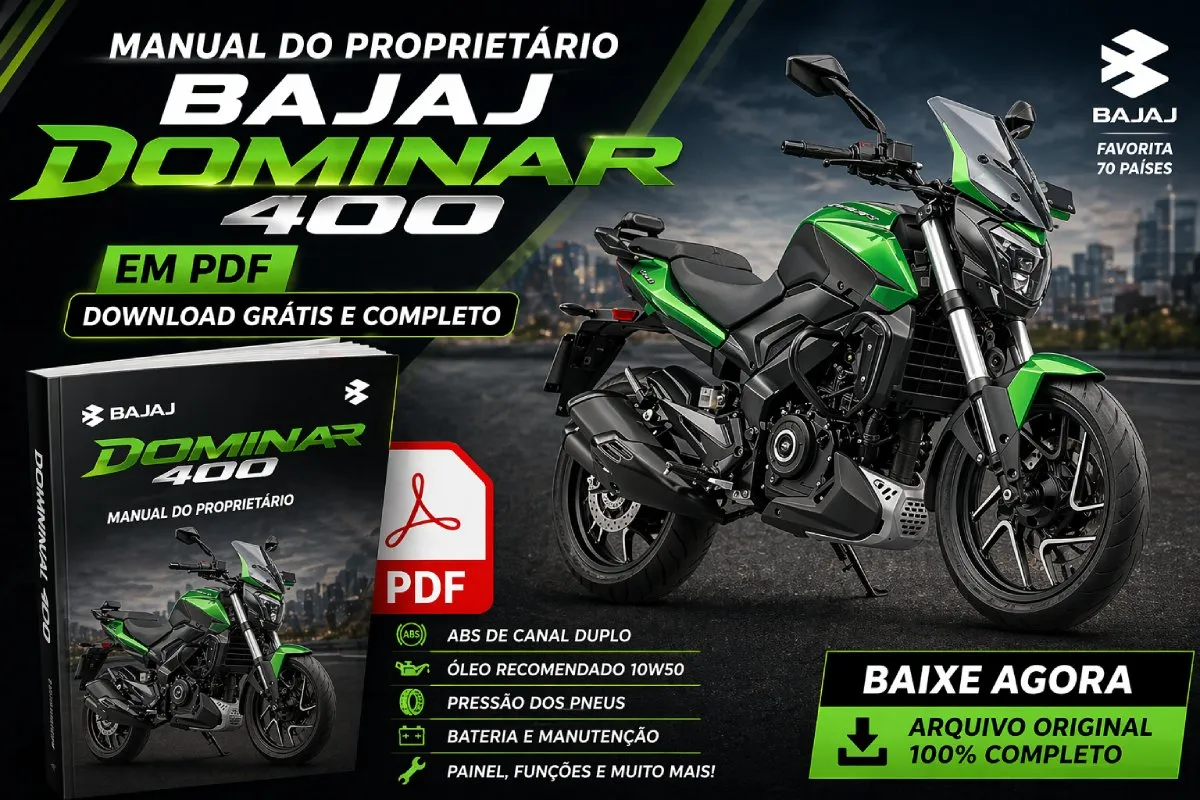 Manual do proprietário da Bajaj Dominar 400 em PDF com download grátis e visualização online