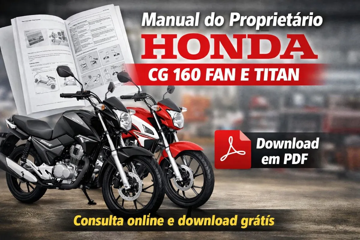 Manual do proprietário Honda CG 160 Fan e Titan em PDF para download