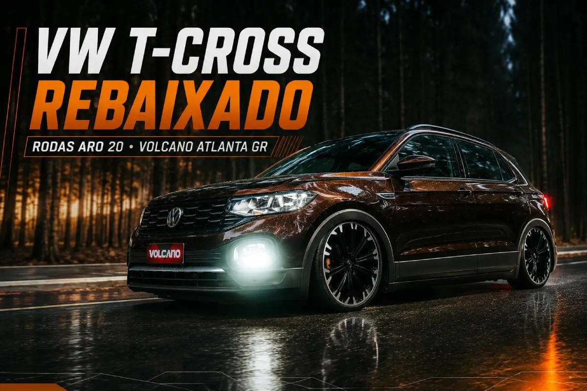 VW T-Cross rebaixado com rodas Volcano Atlanta GR aro 20