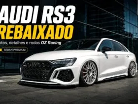 Audi RS3 rebaixado branco com rodas OZ Racing