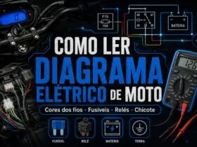 Como ler diagrama elétrico de moto com cores dos fios fusíveis relés e chicote