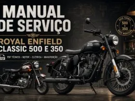 Manual de serviço Royal Enfield Classic 500 e 350 PDF com moto clássica e elementos técnicos