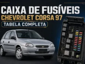 Caixa de fusíveis do Chevrolet Corsa 97 com tabela completa