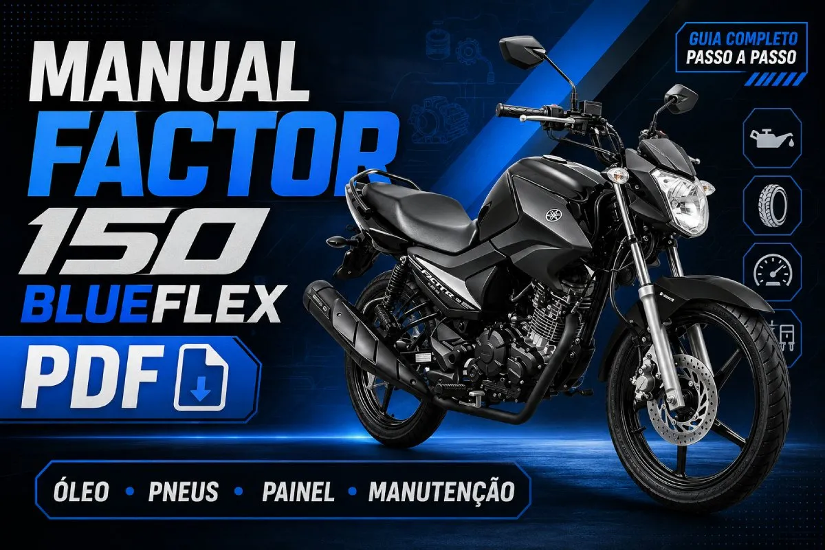 Manual do Proprietário Yamaha Factor 150 BlueFlex PDF com óleo, pneus, painel, fusíveis e manutenção
