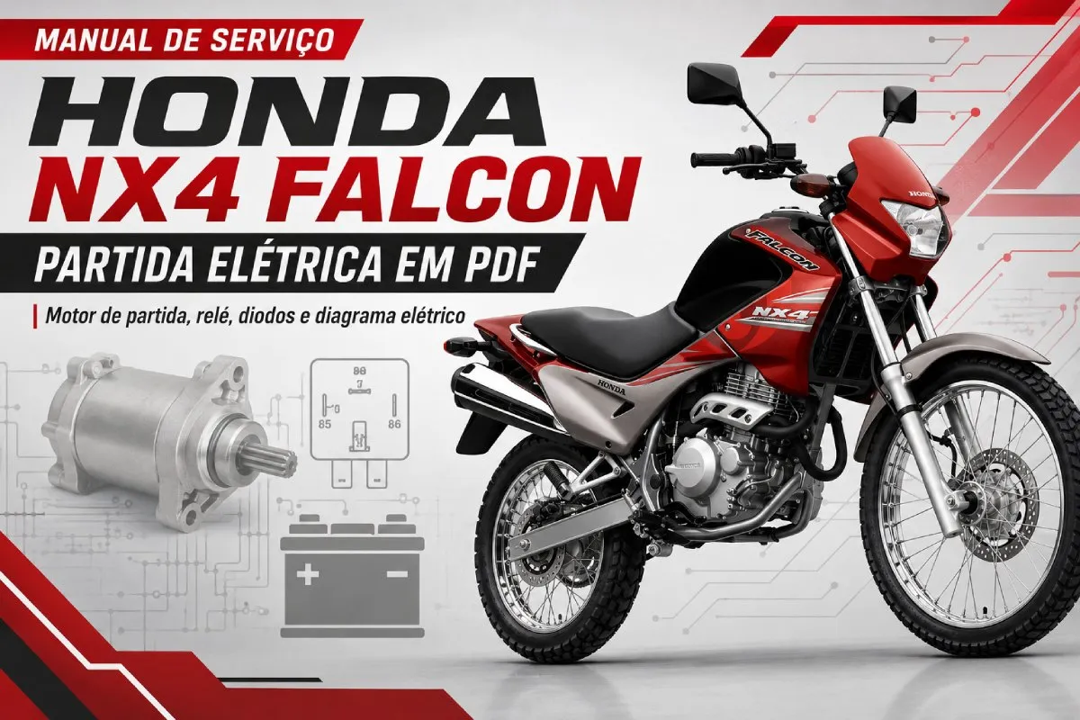Manual de serviço Honda NX4 Falcon partida elétrica em PDF
