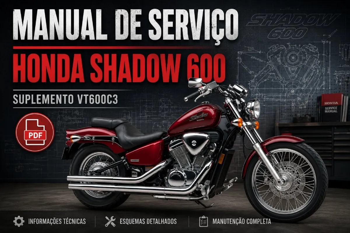 Manual de serviço Honda Shadow 600 VT600C3 suplemento em PDF
