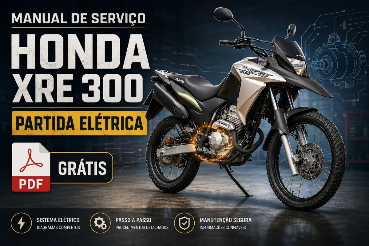 Manual de serviço Honda XRE 300 do sistema de partida elétrica em PDF