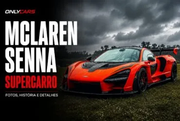McLaren Senna laranja fotografada na chuva