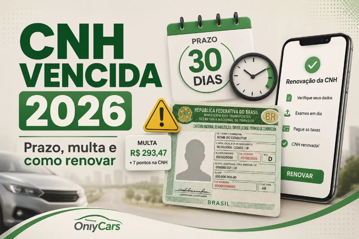 CNH vencida 2026: prazo, multa e como renovar