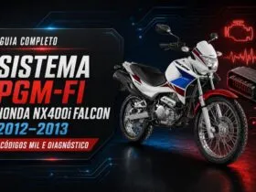 Sistema PGM-FI da Honda NX400i Falcon 2012/2013 com códigos MIL e diagnóstico