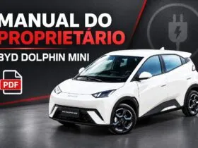 BYD Dolphin Mini branco na capa do manual do proprietário em PDF