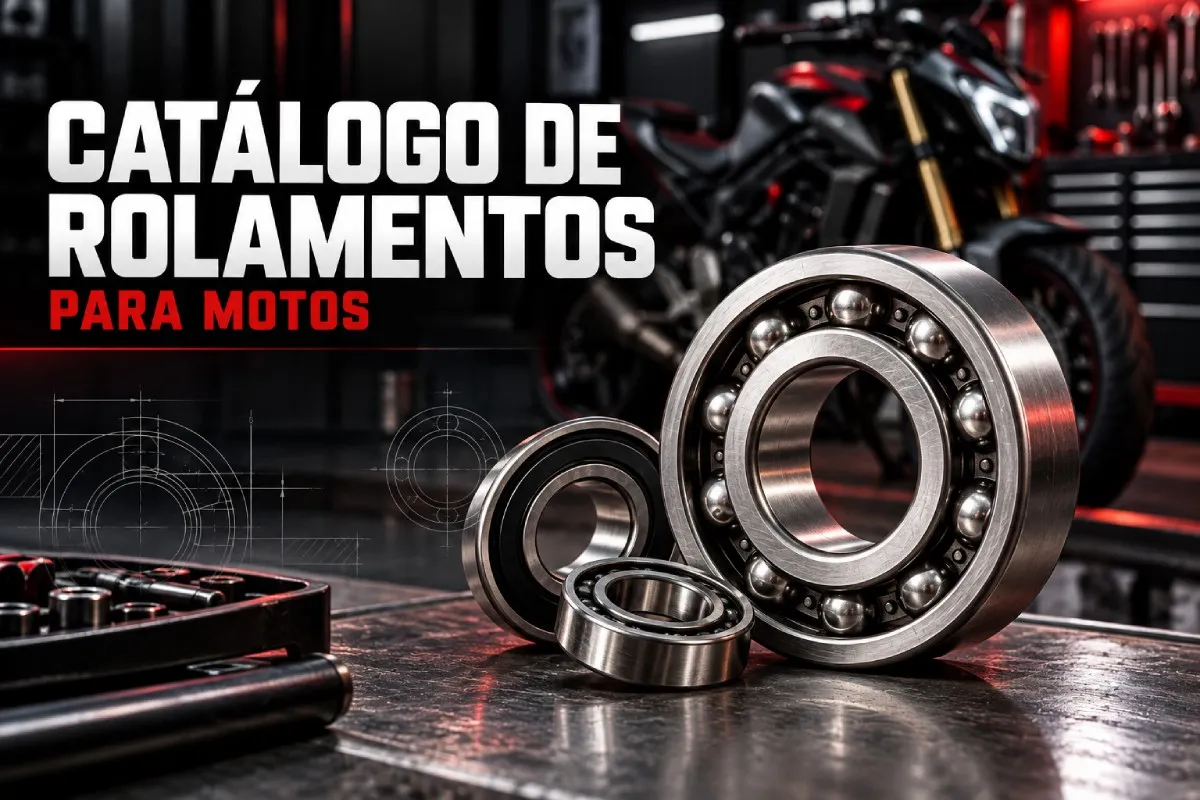 Catálogo de rolamentos para motos com códigos, medidas e aplicações